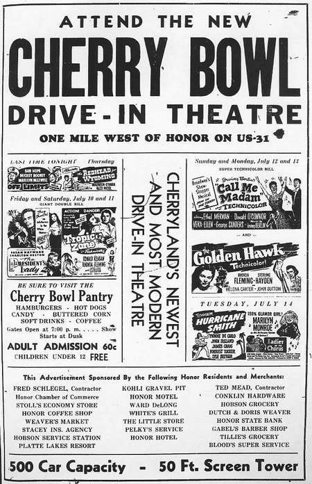 Cherry Bowl Drive-In Theatre - Old Ad From Ron Gross (newer photo)